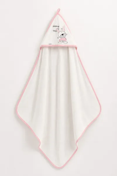 Pembe (0-6 Ay) Uyuyan Tavşan Nakışlı Bebek Havlu Takım 476288