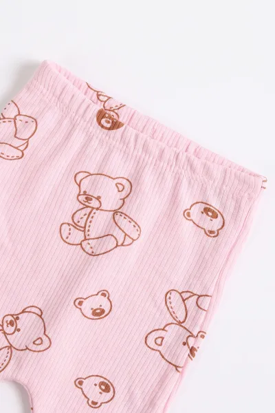 Pembe (0-9 Ay) Ayıcık Baskılı  Raporlu  Bebek Takım 480474