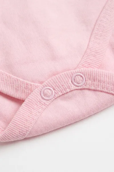 Pembe (0-9 Ay) Düz Uzun Kol Bebek Çıtçıtlı Badi 482322