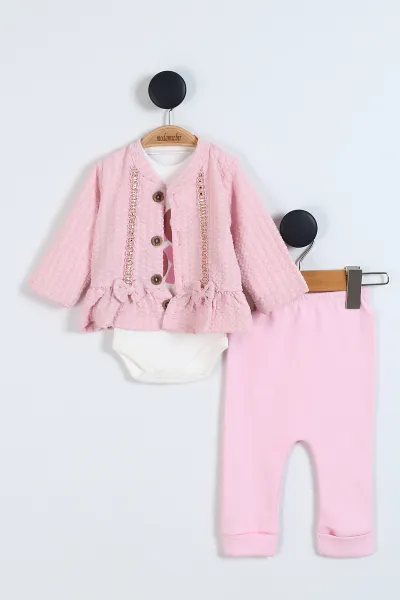pembe-0-9-ay-sim-aksesuarli-fiyonklu-zibinli-hirkali-3lu-kiz-bebek-takim-341369