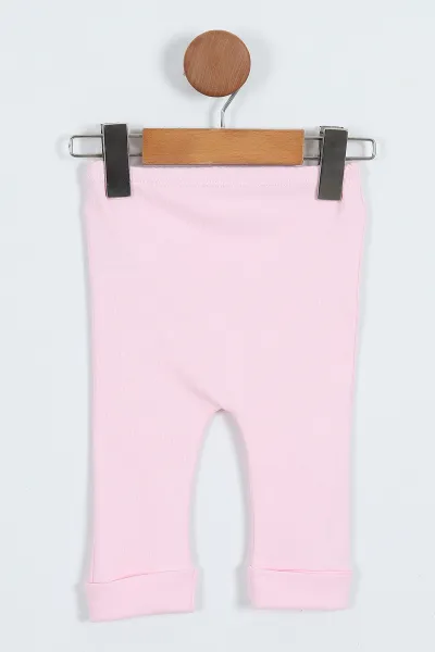Pembe (0-9 Ay)Papatya Nakışlı Zıbınlı  Hırkalı 3'lü Kız Bebek Takım 341375