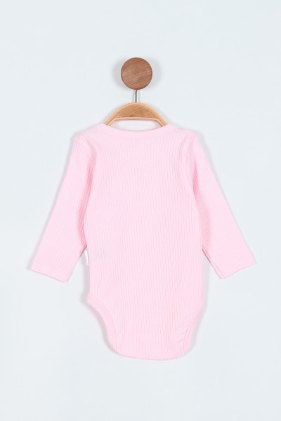 Pembe (1- 3 Yaş) Fitilli Uzun Kol Kız Bebe Badi 207354
