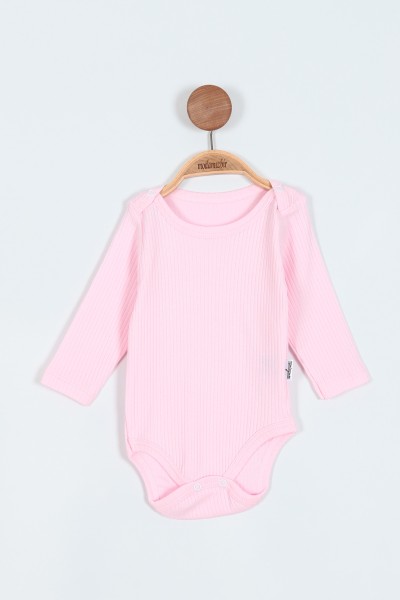 Pembe (1- 3 Yaş) Fitilli Uzun Kol Kız Bebe Badi 207354