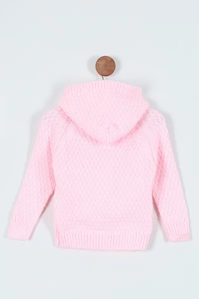 Pembe ( 1-3 Yaş) İçi Kürklü Kapüşonlu Kız Çocuk Hırka 236443