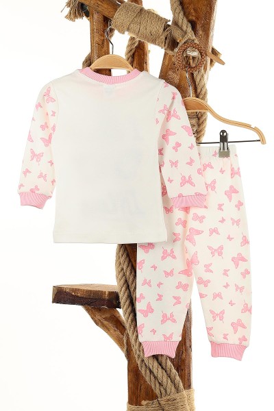 Pembe (1-3 Yaş) Kelebek Baskılı Kız Çocuk Pijama Takım 145153