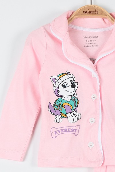 Pembe (1-3 Yaş) Köpek Everest Baskılı Kız Bebe Pijama Takım 181862