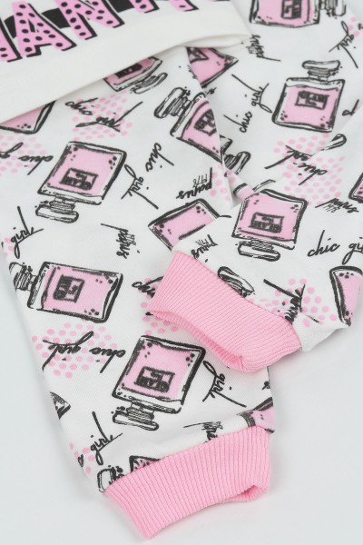 Pembe (1-3 Yaş) Parfümlü Desen Kız Çocuk Pijama Takım 135556
