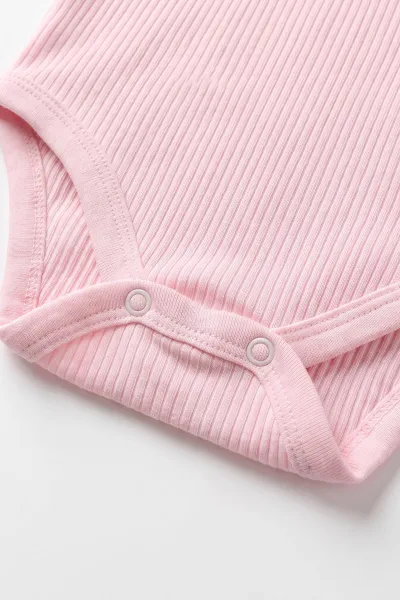 Pembe (1-3 Yaş) Raporlu Düz   Kısa Kol  Bebek & Çocuk Çıtçıtlı Badi 480403