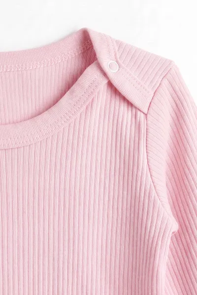Pembe (1-3 Yaş) Raporlu Düz   Uzun Kollu   Bebek & Çocuk Çıtçıtlı Badi 480328
