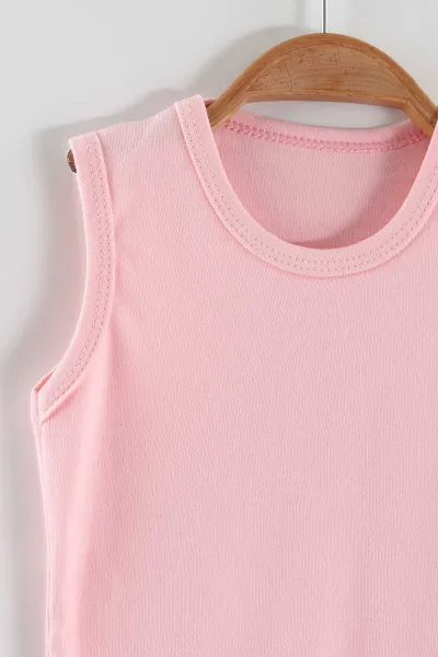 Pembe ( 1-3 Yaş ) Sıfır Kol Düz Bebek&Çocuk Çıtçıtlı Badi 467332