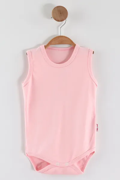 Pembe ( 1-3 Yaş ) Sıfır Kol Düz Bebek&Çocuk Çıtçıtlı Badi 467332
