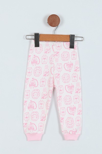 Pembe (1-3 Yaş) Tavşan Baskılı Kız Çocuk Pijama Takım 219642