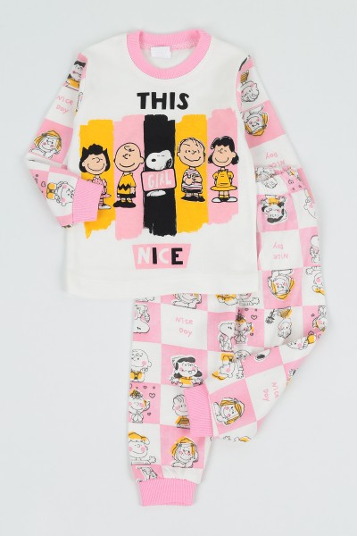 Pembe (1-3 Yaş) Thıs Gırl Nıce Baskılı Kız Çocuk Pijama Takım 135551