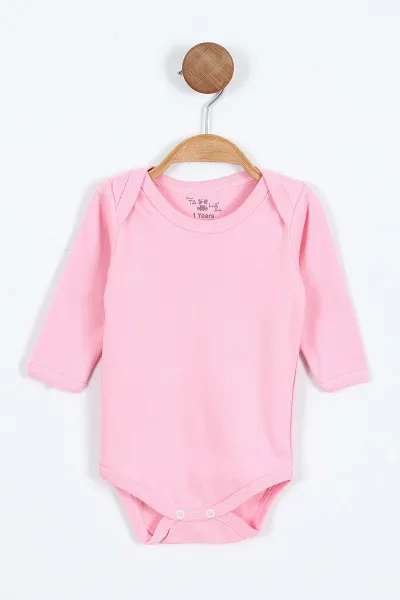Pembe (1-3 Yaş ) Uzun Kol Düz Bebek&Çocuk Çıtçıtlı Badi 403650