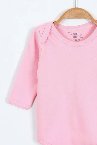 Pembe (1-3 Yaş ) Uzun Kol Düz Bebek&Çocuk Çıtçıtlı Badi 403650
