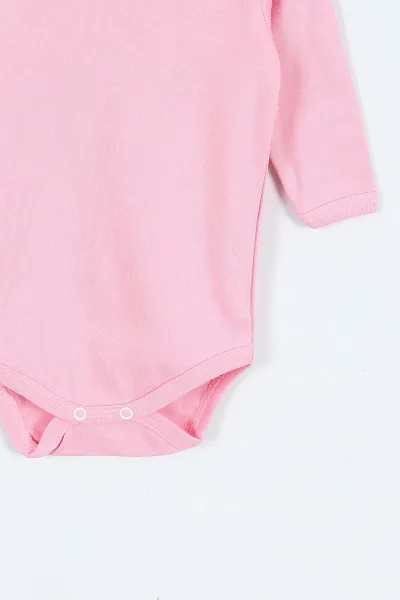 Pembe (1-3 Yaş ) Uzun Kol Düz Bebek&Çocuk Çıtçıtlı Badi 403650