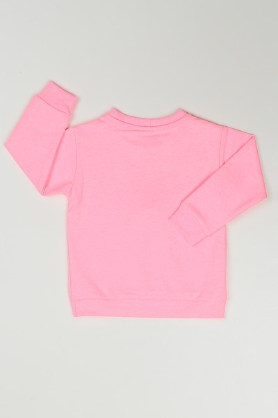 Pembe (1-4 Yaş) Balerin Baskılı Kız Çocuk Sweatshirt 85606