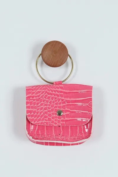 Pembe (1-4 Yaş) Leopar Desenli Çanta Kemerli Kız Çocuk Elbise 268260