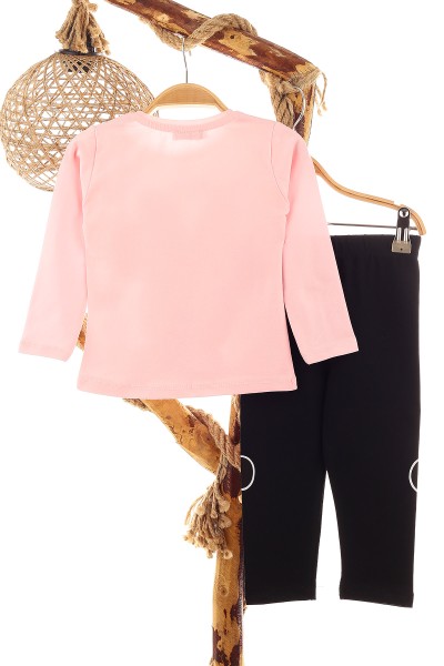 Pembe (1-4 Yaş) Love Fare Baskılı Kız Çocuk Takım 157906