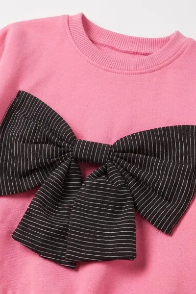 Pembe (1-4 Yaş)Önü Ve Kolları Fiyonklu Altı İspanyol Kız Çocuk Takım 476665