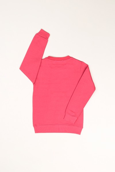 Pembe (1-4Yaş)Baskılı İçi Şardonlu Kız Çocuk Sweat 82143