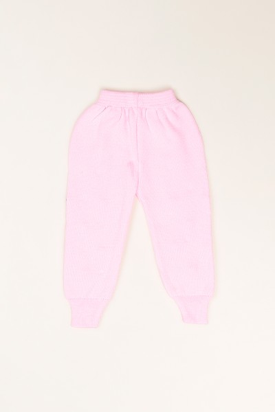 Pembe (1-4Yaş)Ponponlu Kız Çocuk Triko Tayt Pantolon 82202
