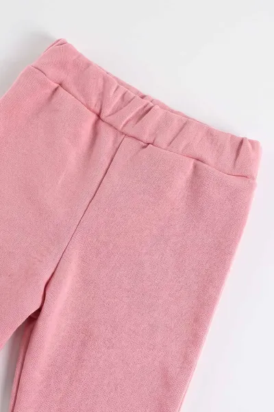 Pembe (1-5 Yaş) 3 ip Şardonlu Sweat Pantolon Kız Çocuk Kışlık Takım 495855