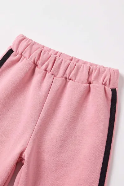 Pembe (1-5  Yaş) Kolları Fiyonklu 3 İp Şardonlu Kız Çocuk Kışlık Takım 501174
