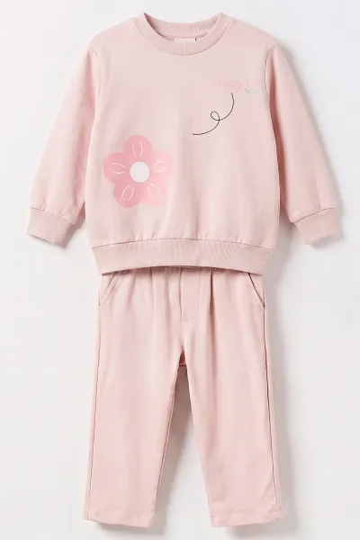 Pembe (1-5 Yaş) Parlak Şişme Yelekli 2 ip Kız Çocuk 3'lü Takım 473216