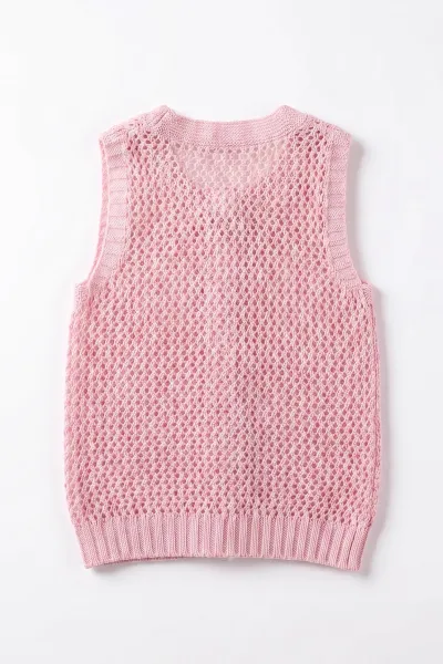 Pembe (1-5 Yaş) Ponpon Ajurlu Kız Çocuk Yelek 474180