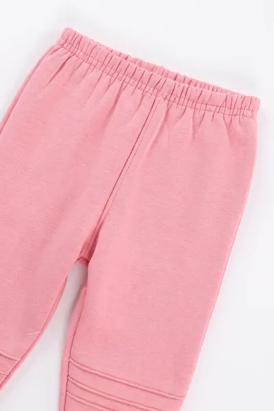 Pembe (1-5 Yaş) Tavşan Nakışlı 3 İp Şardonlu Kız Çocuk Kışlık Takım 498059