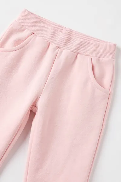 Pembe (1-5 Yaş) Yazı Baskılı     3 İp Şardonlu Kız Çocuk Kışlık Takım 487838