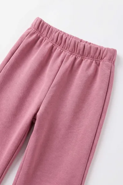 Pembe (1-5 Yaş)Baskılı 3 İp Şardonlu Kız Çocuk Kışlık Takım 499681