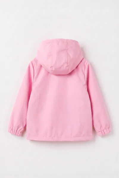 Pembe (1-5 Yaş)Kapüşonlu  Cebi Gözlü Bondit Kumaş Kız Bebek&Çocuk Mont 499303