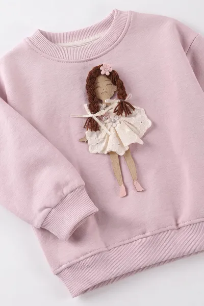 Pembe (1-5 Yaş)Oyuncak Bebek Aksesuarlı   3 İp Şardonlu Kız Çocuk Kışlık Takım 499244