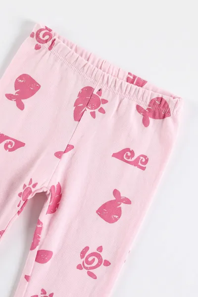 Pembe (1-6  Yaş ) Aloha  Baskılı Penye Kız Bebek&Çocuk  Pijama Takım 500335