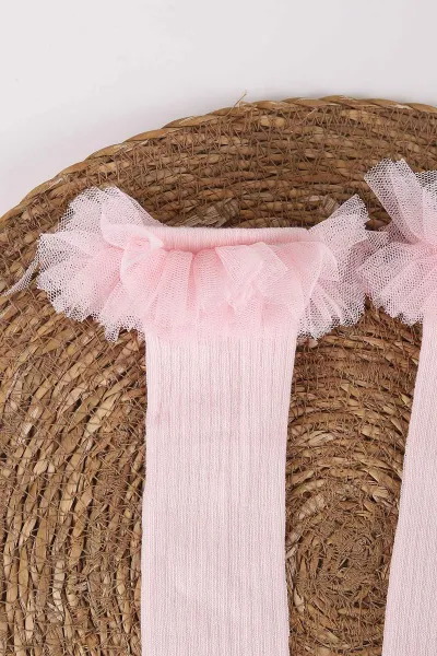 Pembe (1-6 Yaş )Tütülü Diz Altı Kız Bebek&Çocuk Çorap 454538