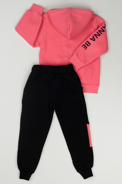 Pembe (1-8 Yaş) Girls Just Baskılı İçi Şardonlu Kız Çocuk Takım 86266