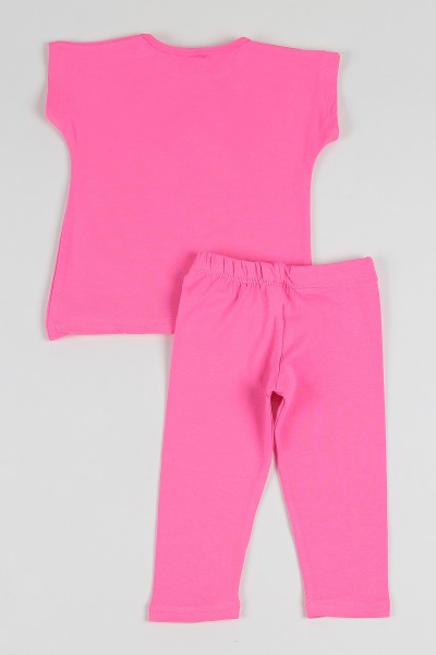 Pembe (1-8 yaş) Unicorn  Baskılı Kız Çocuk Taytlı Takım 114466