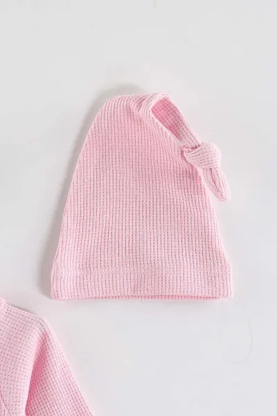 Pembe (1-9 Ay)Çiçek Nakışlı Fisto Detaylı Patikli Kız Bebek Tulum 434934