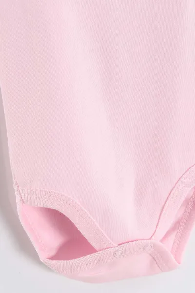 Pembe (1-9 Ay)Sıfır Kol Düz Kız Bebek Çıtçıtlı Badi 458467