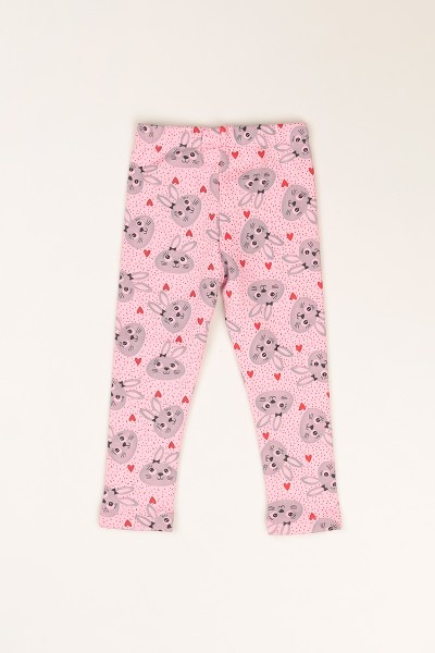 Pembe (1-9 Yaş) Baskılı İçi Şardonlu Kız Çocuk Tayt 82248