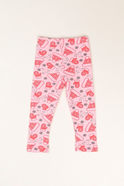 Pembe (1-9 Yaş) Baskılı İçi Şardonlu Kız Çocuk Tayt 82249