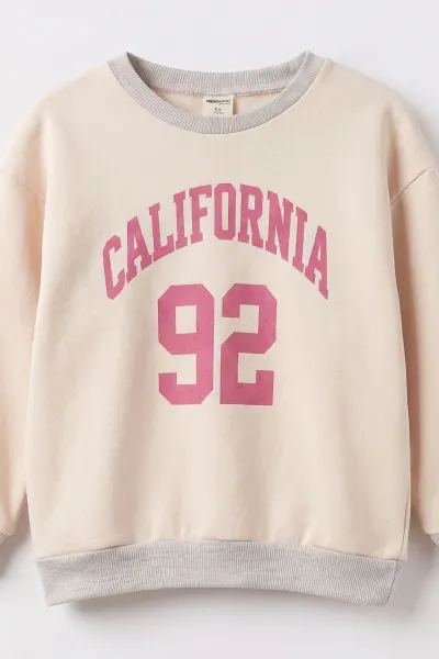 Pembe (1-9 Yaş) Calıfornia Baskılı Üç İp Şardonlu Kız Çocuk Takım 502352