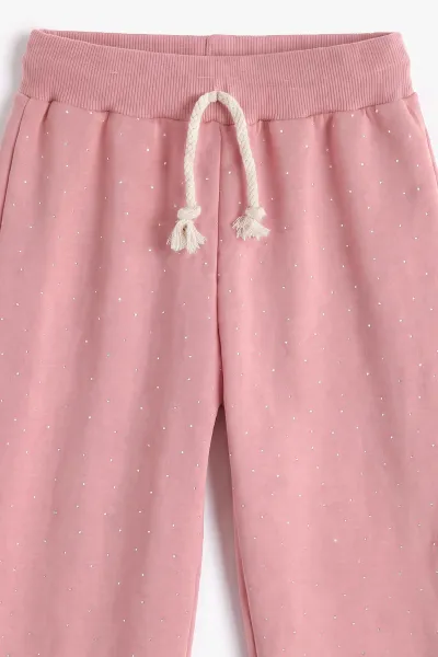 Pembe (1-9 Yaş) Fiyonklu Taş Baskılı  Bol Paça 2 İp Kız Çocuk Mevsimlik Takım 487347