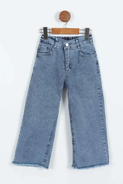 Pembe (1-9 Yaş)  Gömlekli  İncili Süveterli   Kot Pantolonlu Kız Çocuk 3'lü Takım 410321