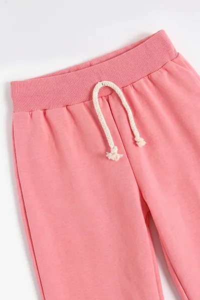 Pembe (1-9 Yaş)   İncili Fiyonk  Aksesuarlı  Bol Paça 2 İp Kız Çocuk Mevsimlik Takım 487362