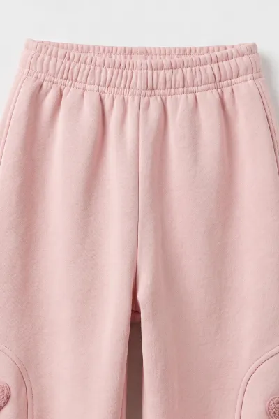 Pembe (1-9 Yaş) Love Nakışlı Kapüşonlu  3 İp Şardonlu Kız Çocuk Kışlık Takım 482833