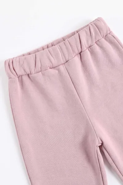 Pembe (1-9 Yaş)Ayıcık  Baskılı 3 İp Şardonlu Kız Çocuk Kışlık Takım 500268