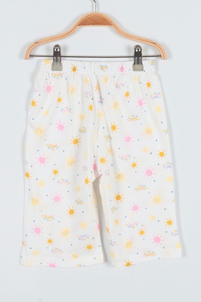 Pembe (10-12 Yaş) Happıness Sun Baskılı Kaprili KIz Çocuk Pijama Takımı 182039